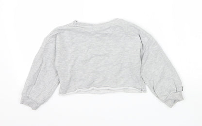 Matalan Girls Grey  Jersey Pullover Sweatshirt Size 5 Years