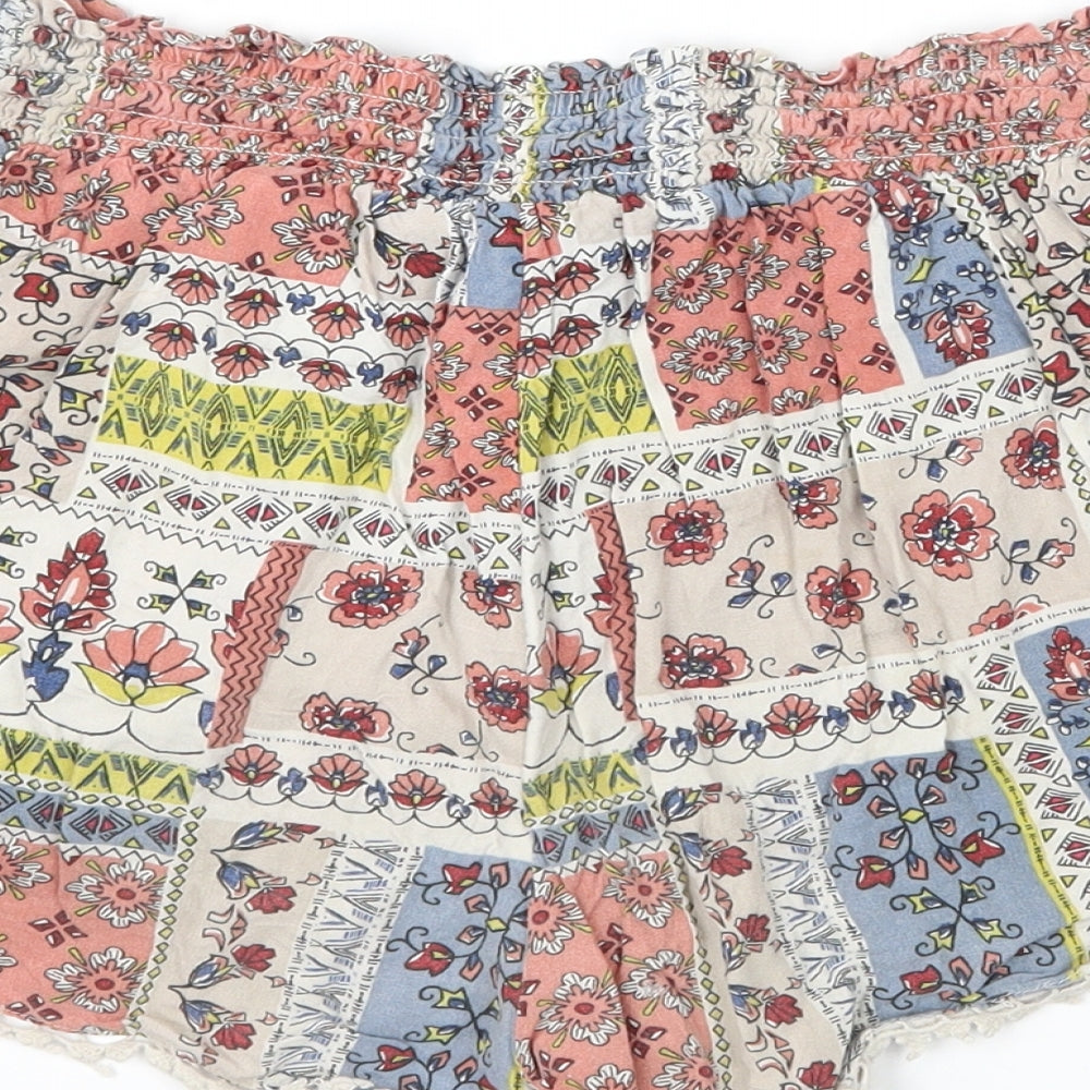 Primark Womens Multicoloured Geometric Jersey Hot Pants Shorts Size 6