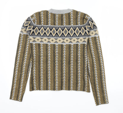 Flammode Girls Multicoloured Geometric Jersey Pullover Sweatshirt Size M