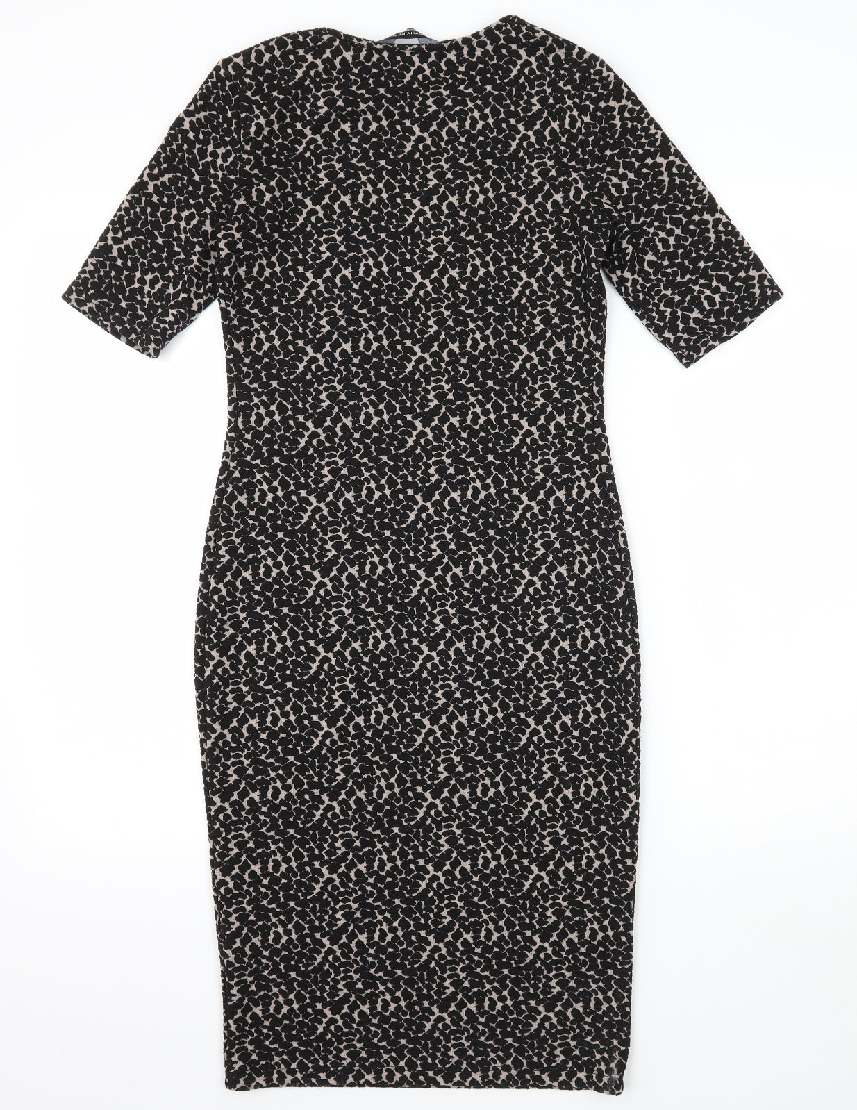 Dorothy Perkins Womens Black Animal Print Jacquard Pencil Dress  Size 6