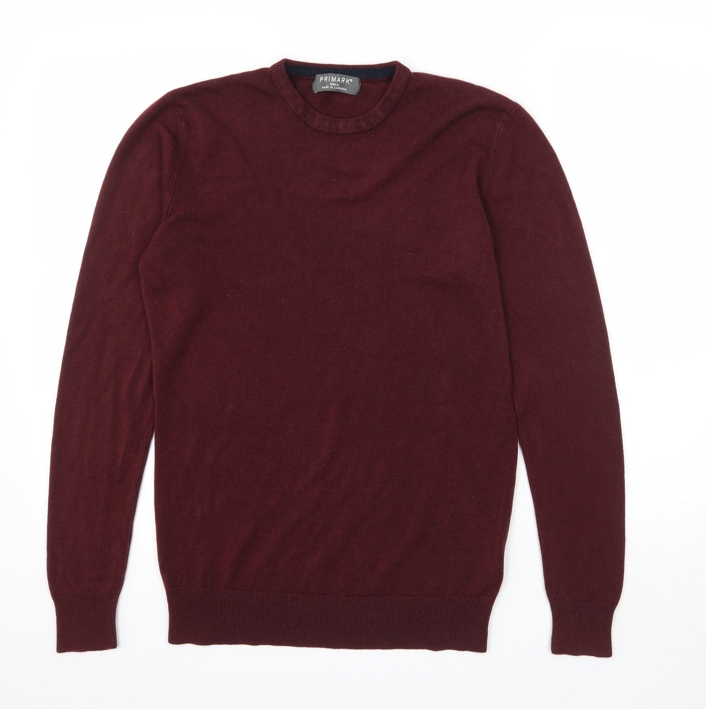Primark Mens Red  Knit Pullover Jumper Size S