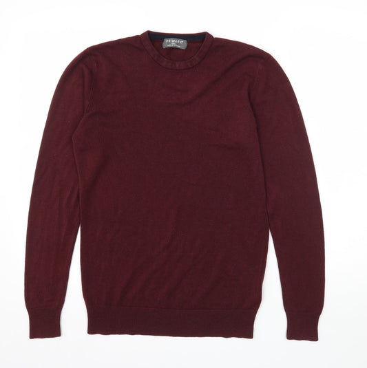 Primark Mens Red  Knit Pullover Jumper Size S