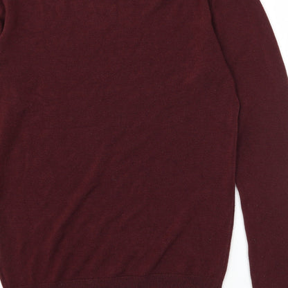 Primark Mens Red  Knit Pullover Jumper Size S