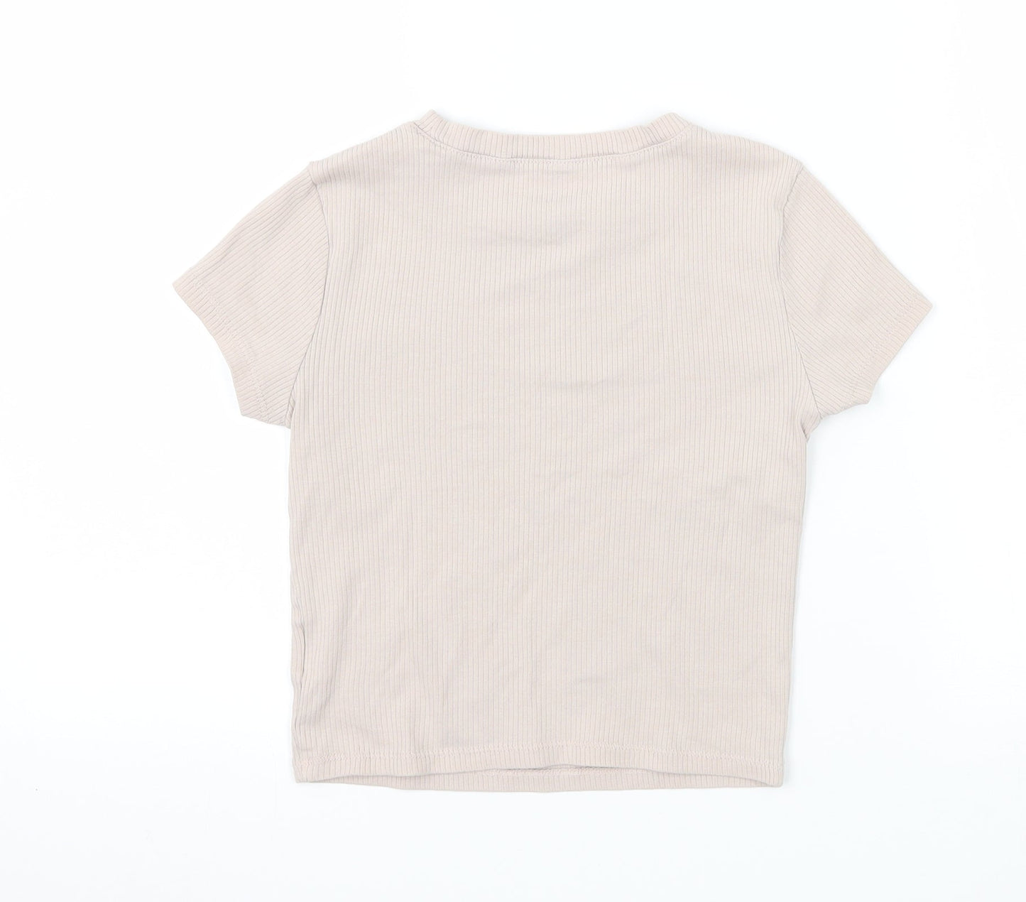 H&M Girls Beige  Jersey Basic T-Shirt Size 9-10 Years