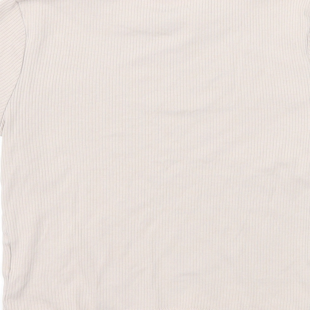 H&M Girls Beige  Jersey Basic T-Shirt Size 9-10 Years