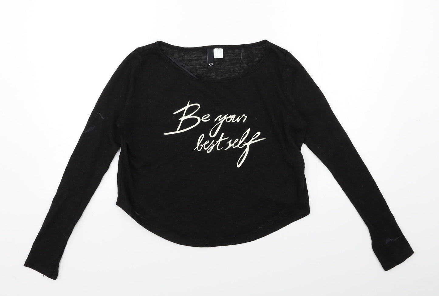 Womens UK Size XS H&M Black Pullover Jumper