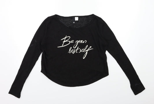 Womens UK Size XS H&M Black Pullover Jumper