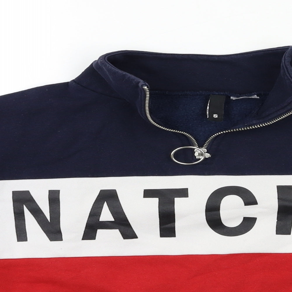 H&M Womens Blue Striped  Pullover Sweatshirt Size S