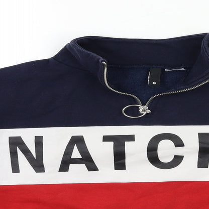 H&M Womens Blue Striped  Pullover Sweatshirt Size S