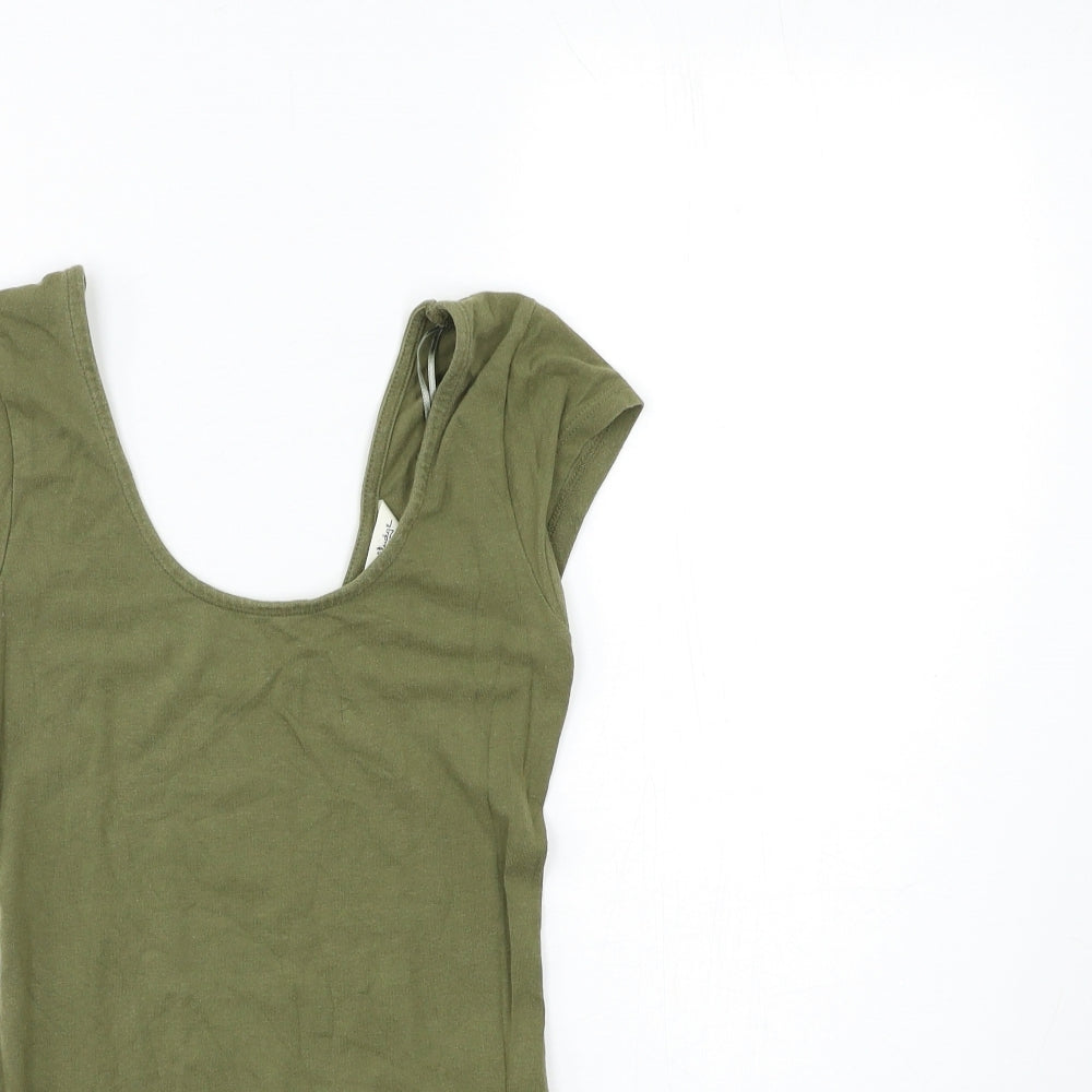 Miss Selfridge Womens Green   Basic T-Shirt Size 8