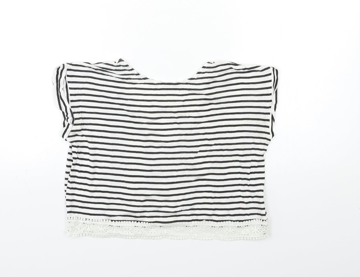 Miss Selfridge Womens Blue Striped  Basic T-Shirt Size 6