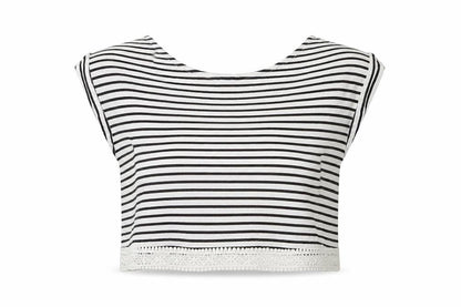 Miss Selfridge Womens Blue Striped  Basic T-Shirt Size 6