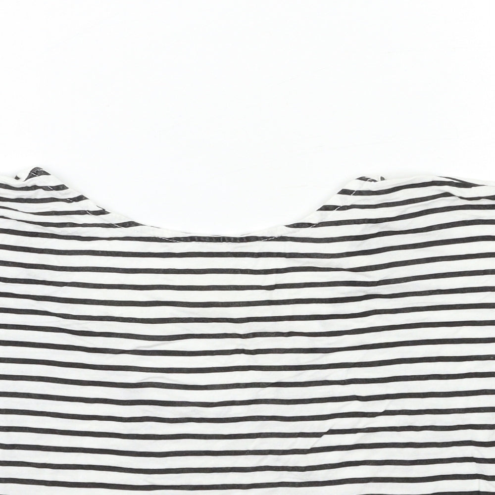 Miss Selfridge Womens Blue Striped  Basic T-Shirt Size 6