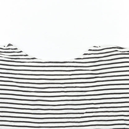 Miss Selfridge Womens Blue Striped  Basic T-Shirt Size 6