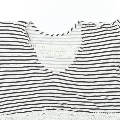 Miss Selfridge Womens Blue Striped  Basic T-Shirt Size 6