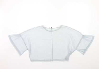 Womens UK Size 12 Missguided Grey Basic Blouse