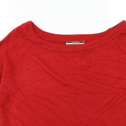 George Womens Red  Knit Pullover Jumper Size 16