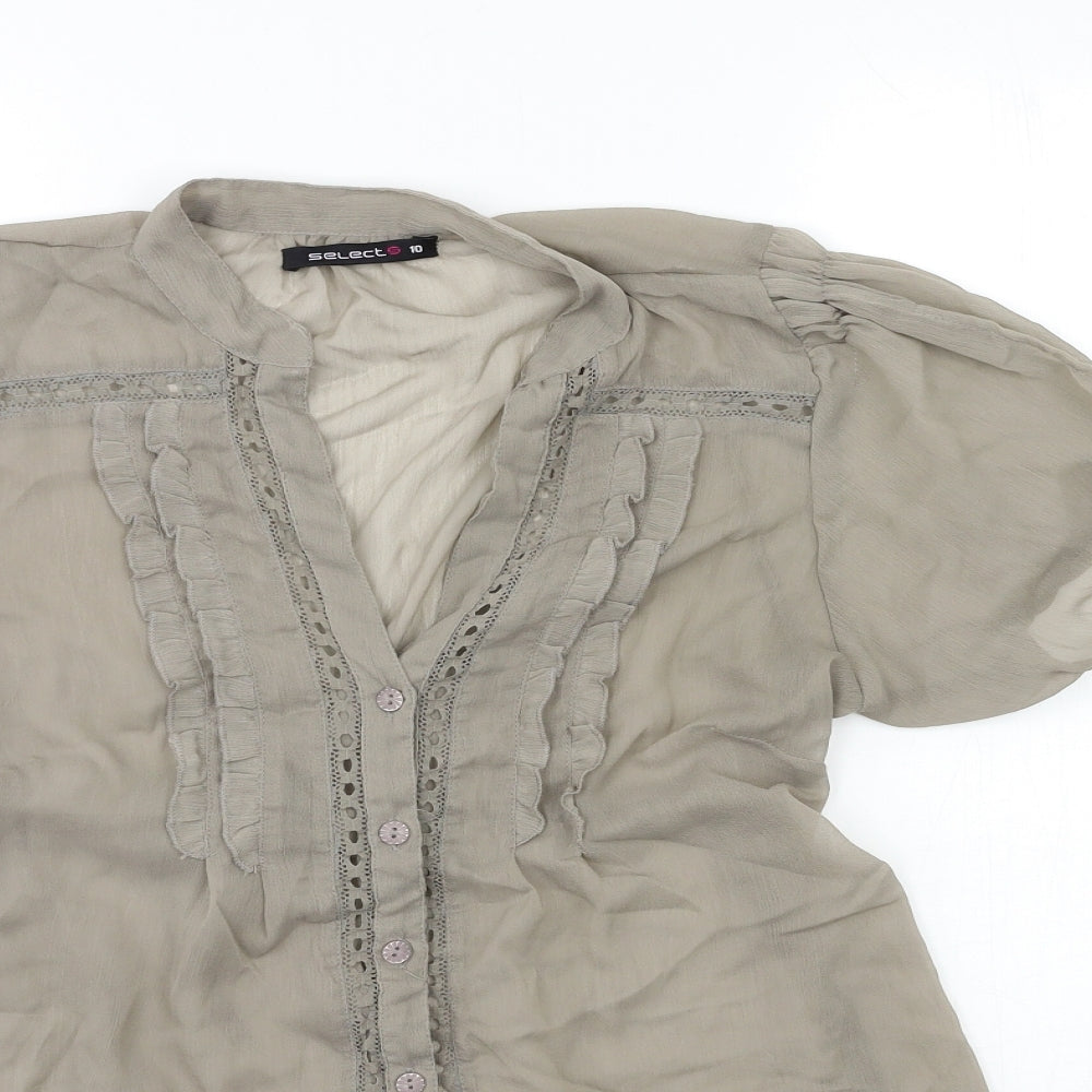 Womens UK Size 10 Select Grey Basic Blouse
