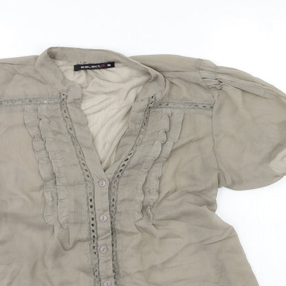 Womens UK Size 10 Select Grey Basic Blouse