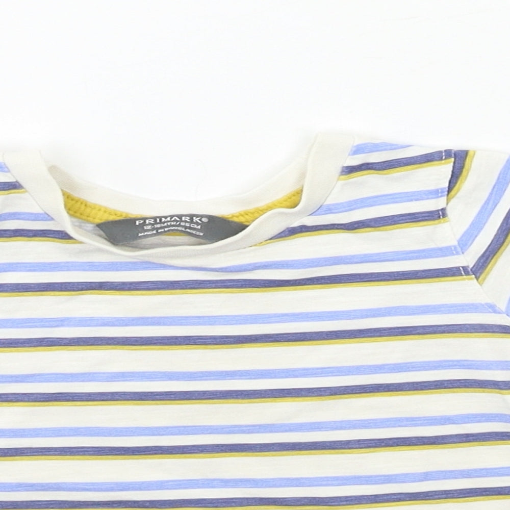 Primark Baby Blue Striped  Pullover T-Shirt Size 12 Months