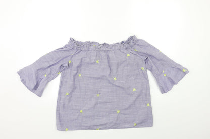 F&F Womens Blue Striped  Basic Blouse Size 8