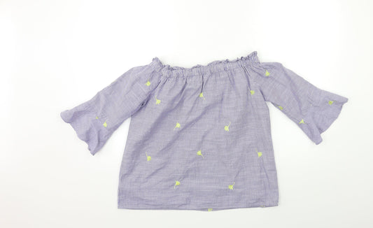 F&F Womens Blue Striped  Basic Blouse Size 8