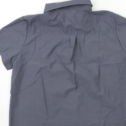 Mens UK Size L Preworn Grey  Button-Up Short Sleeve Casual Shirt