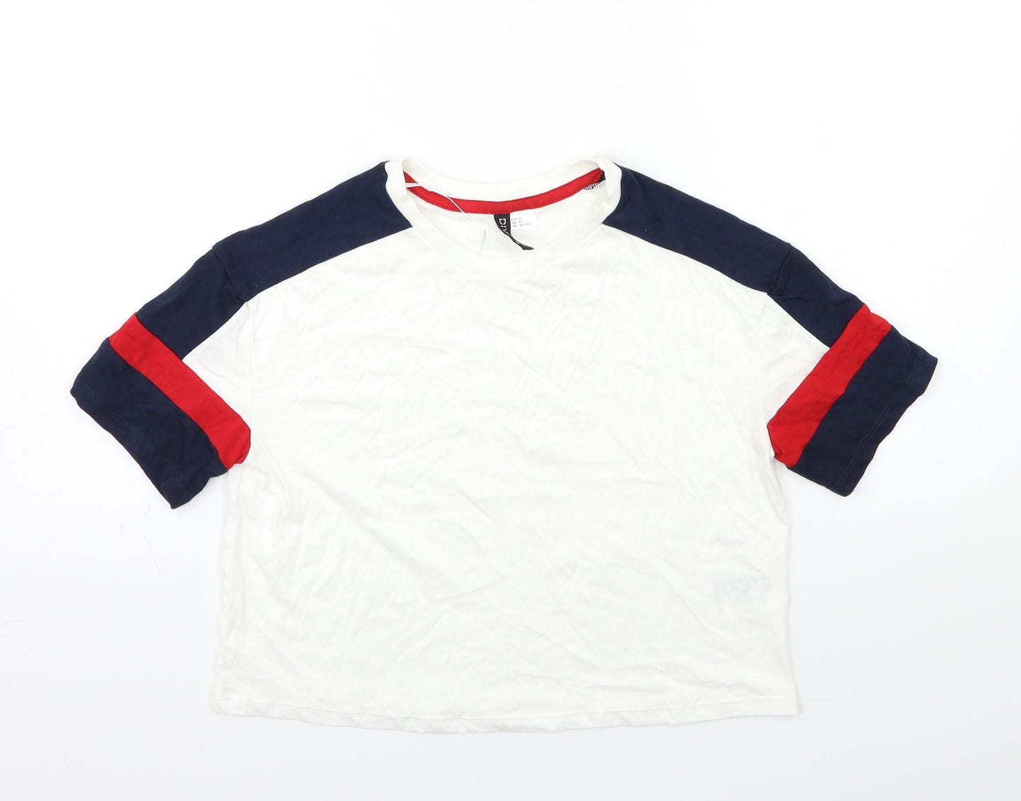 Womens UK Size XS H&M White Basic T-Shirt