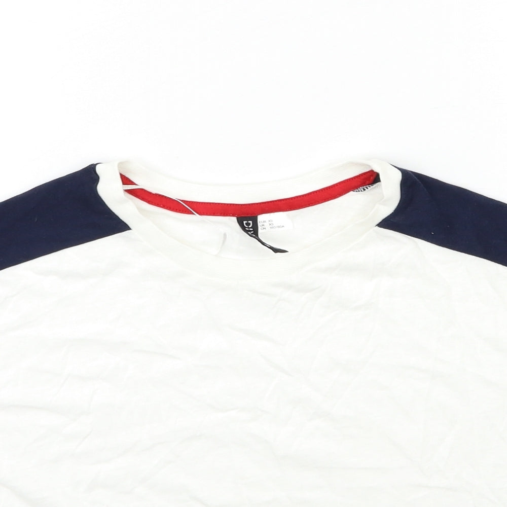 Womens UK Size XS H&M White Basic T-Shirt
