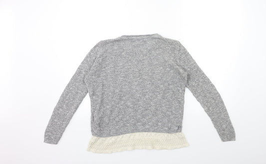 Womens UK Size S Hollister Grey Pullover Jumper