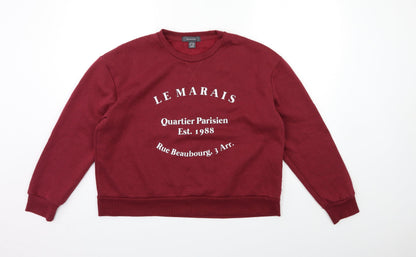 Primark Womens Red   Pullover Sweatshirt Size 12