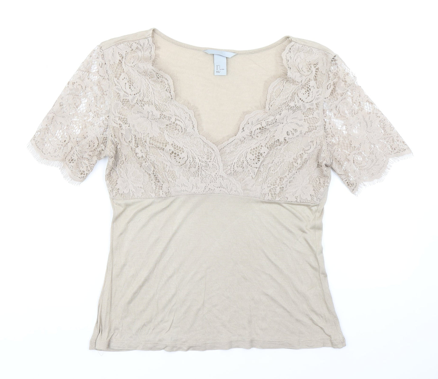 Womens UK Size S H&M Brown Basic Blouse