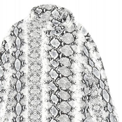 PRETTYLITTLETHING Womens White Animal Print  Bodysuit One-Piece Size 12