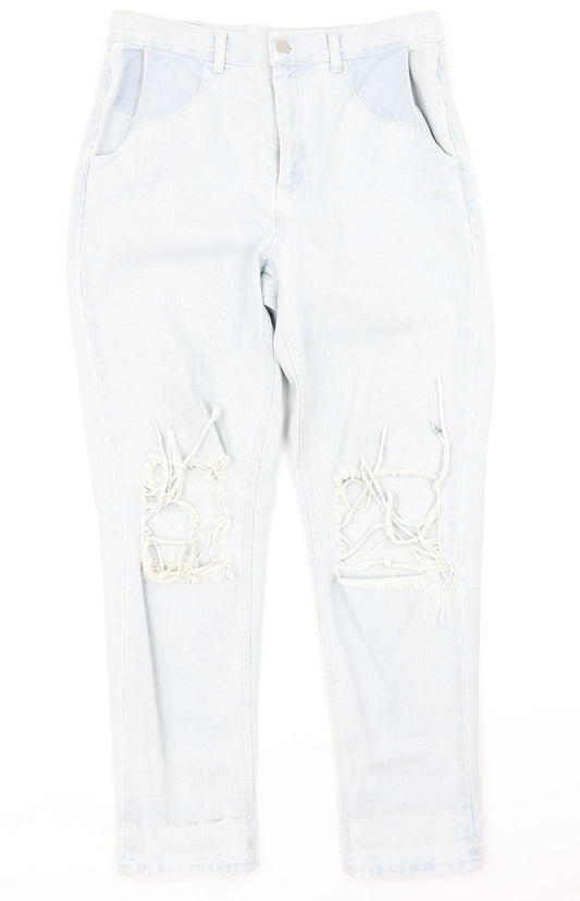 Topshop Womens Blue  Denim Mom Jeans Size 10 L26 in