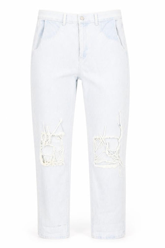 Womens UK Size 10 Topshop Regular Fit Mom Blue Jeans