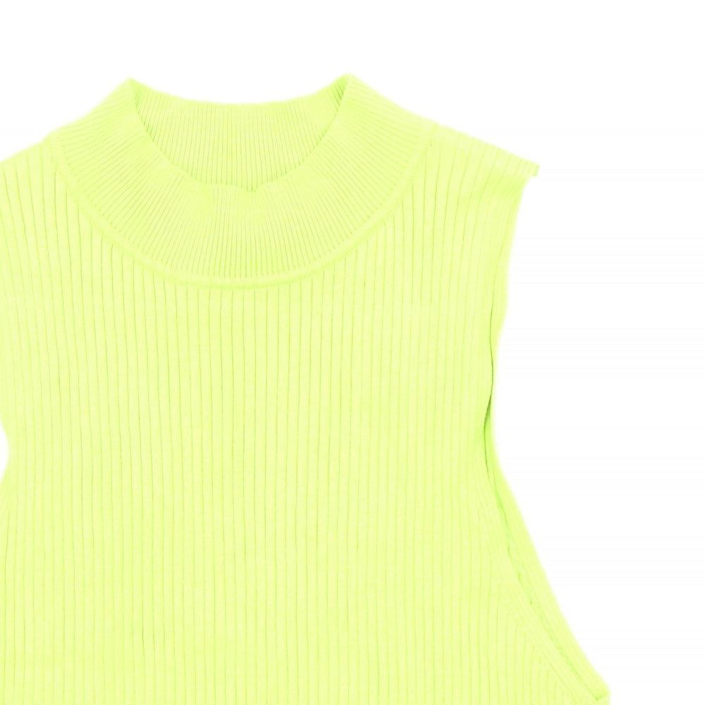 Womens UK Size M Divided Green Basic Tank