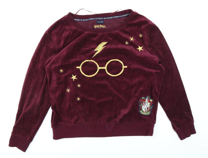 Love to Lounge Womens Purple Solid Fleece Top Pyjama Top Size L  - Harry Potter