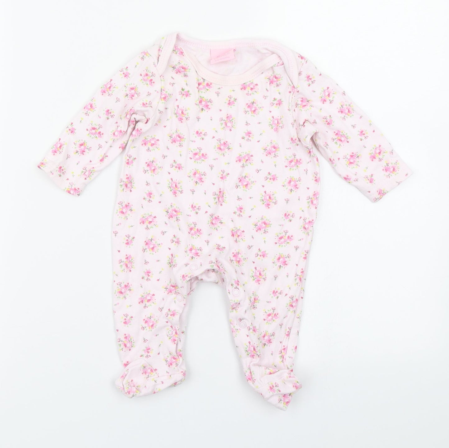 Bebe Bonito Girls Pink Floral  Babygrow One-Piece Size 3-6 Months