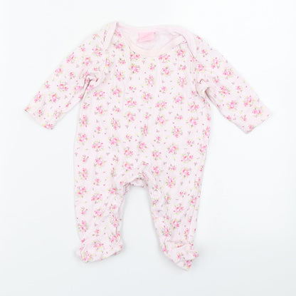Bebe Bonito Girls Pink Floral  Babygrow One-Piece Size 3-6 Months