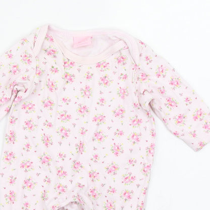 Bebe Bonito Girls Pink Floral  Babygrow One-Piece Size 3-6 Months