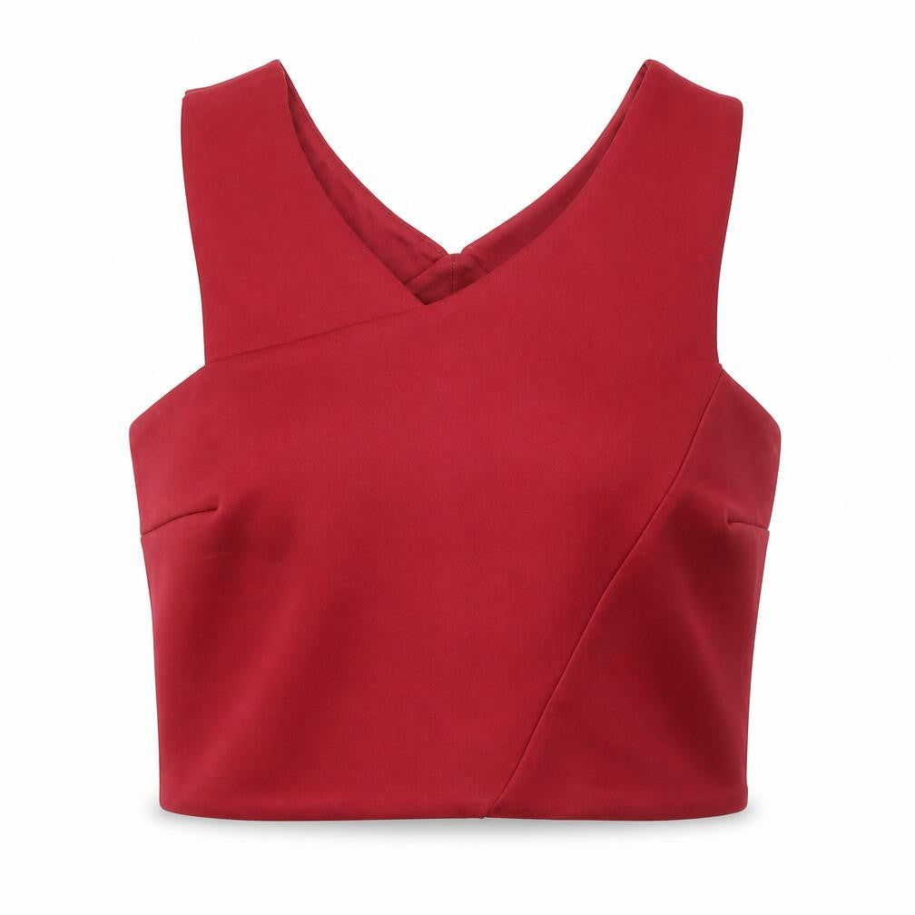 Womens UK Size 12 New Look Red Cropped Tank