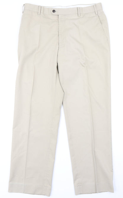 Purple Flag Mens Beige   Trousers  Size 36 in L29 in