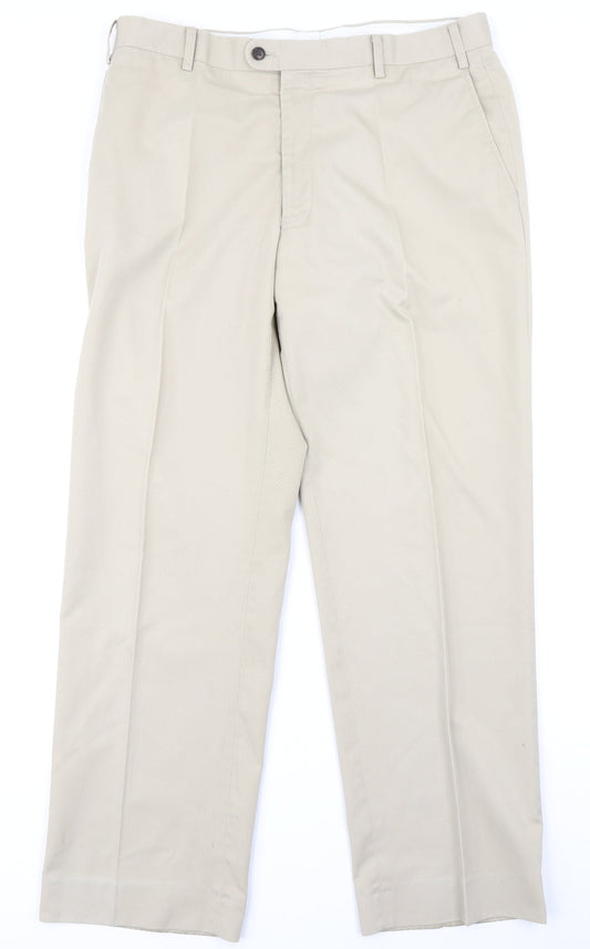 Purple Flag Mens Beige   Trousers  Size 36 in L29 in