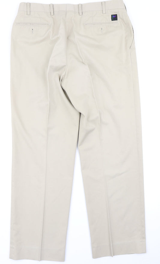 Purple Flag Mens Beige   Trousers  Size 36 in L29 in