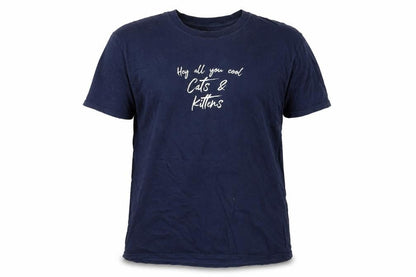 Mens UK Size One Size Preworn Blue  T-Shirt