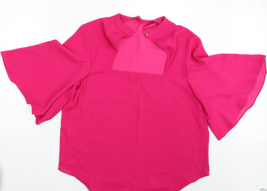 Womens UK Size One Size Preworn Pink Basic Blouse