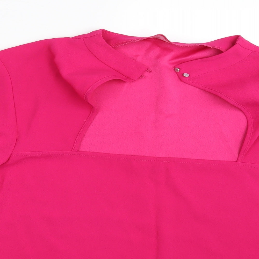Womens UK Size One Size Preworn Pink Basic Blouse