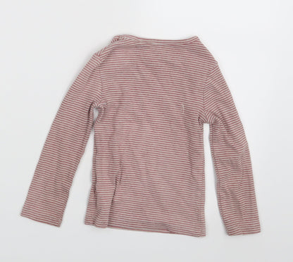 NEXT Girls Pink Striped  Pullover Jumper Size 4 Years