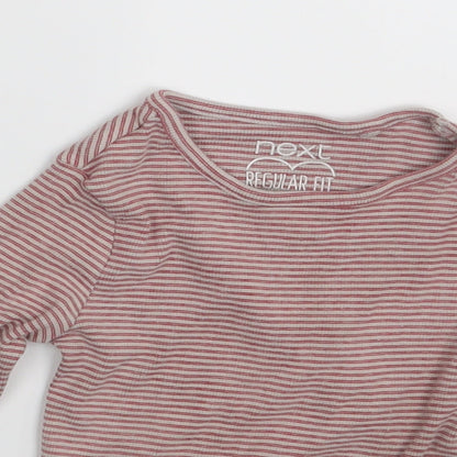 NEXT Girls Pink Striped  Pullover Jumper Size 4 Years