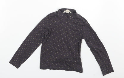 H&M Girls Grey Polka Dot  Pullover T-Shirt Size 4-5 Years